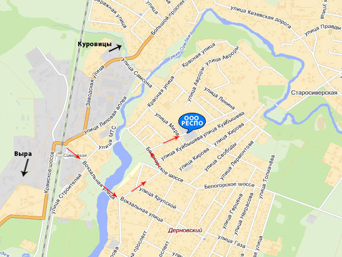 С Гатчинской объездной дороги поворот по указателю "Москва","Куровицы".